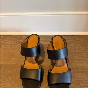 M. Gemi Black Leather Sandals